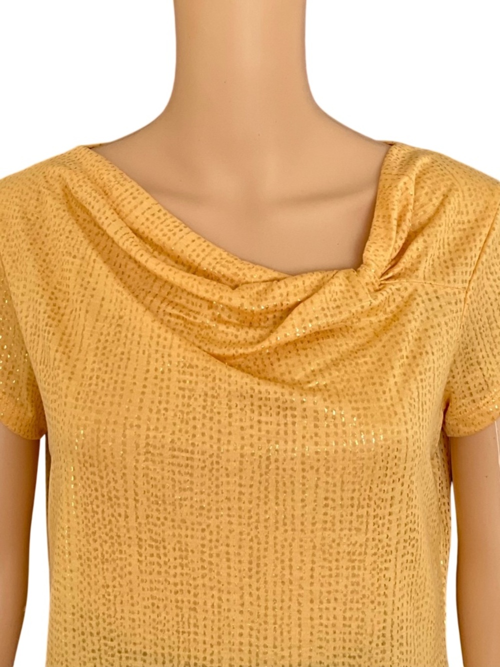 Elie Tahari Yellow Top Short Sleeves Lightweight Size M